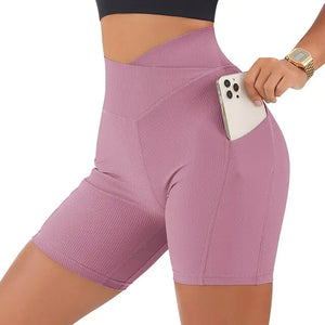 Sports Shorts Women High Waist Workout Seamless Fitness Yoga Shorts Rieworkes