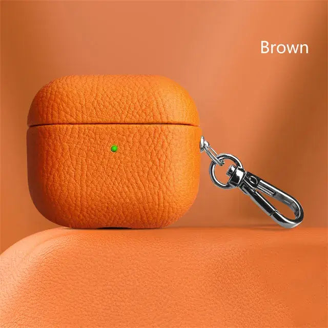 Luxury Lychee Skin Pattern Earphone Case Rieworkes