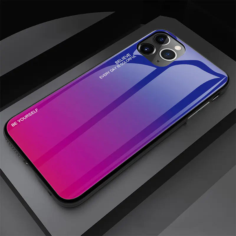 Gradient Tempered Glass Phone Case with Drop Protection Mimarta