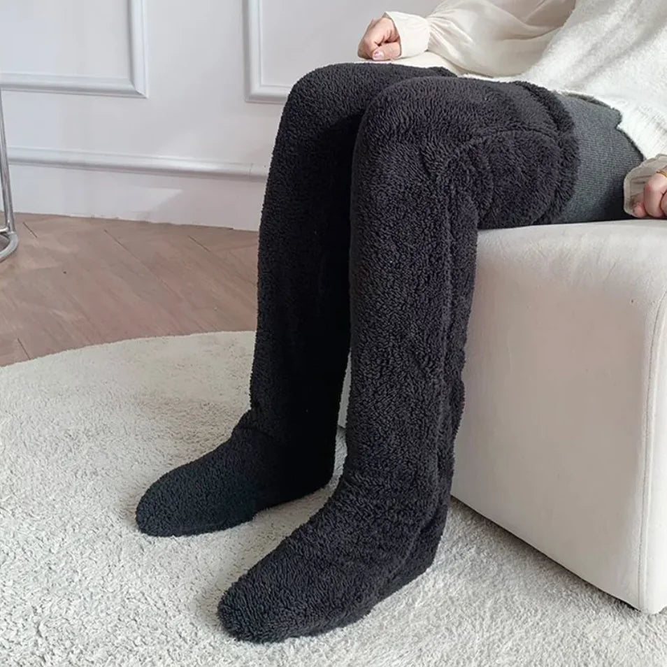 Fuzzy Over Knee High Winter Warm Socks Rieworkes