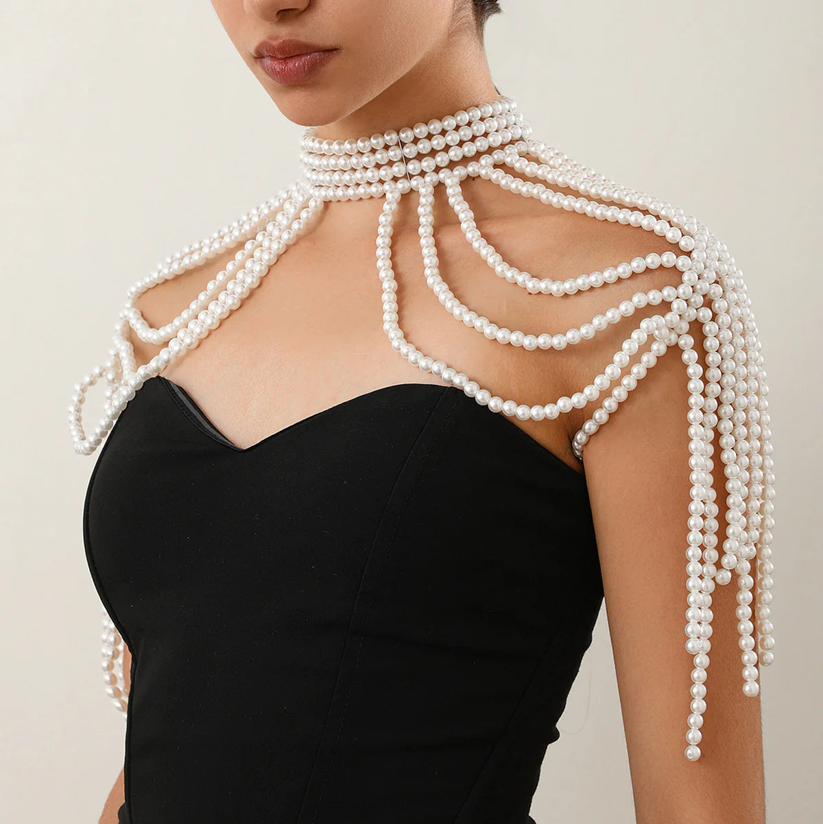 Multi-Layer Tassel Pearl Shoulder Chain Rieworkes