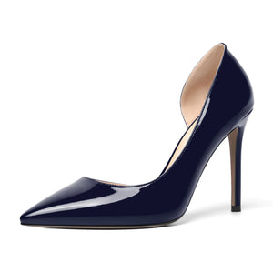ROSERWISH Womens Patent Evening Pointed Toe High Heel Sexy 4 Inch Stiletto Slip On Pumps Shoes Navy Blue Size 8 - Zapatos de Tacon de Mujer Mimarta