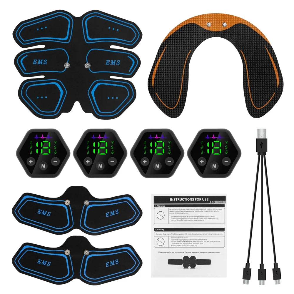 EMS Abdominal &amp; Hip Trainer Toner: USB Fitness Gear for Home Gym Rieworkes