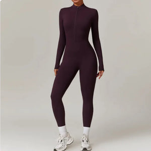 Flex Fit Women's Warm Zippered Yoga Bodysuit Rieworkes