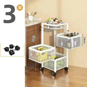 Stackable Metal Rotating Basket Rack with Wheels Mimarta