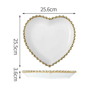 Nordic Gold Bead Ceramic Dinner Plates Rieworkes