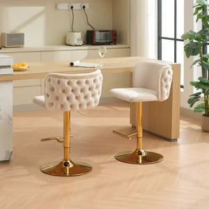 Furniture,Swivel Barstools Adjusatble Seat Height, Modern PU Upholstered Bar Stools With The Whole Back Tufted, For Home Pub And Kitchen Island Rieworkes