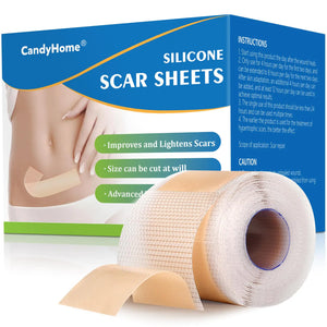 Silicone Scar Sheets Medical Grade Silicone Scar Tape Reusable Removal Improve Strips for Surgical C-Section Keloid Tummy Tuck Burn Acne Surgery (1.6"x 120") Rieworkes
