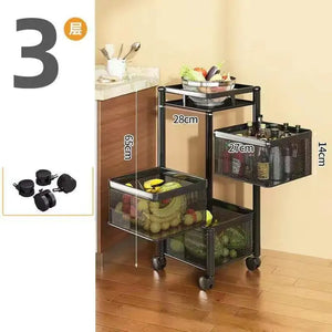 Stackable Metal Rotating Basket Rack with Wheels Mimarta