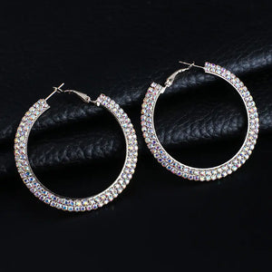 Luxury Round Crystal Hoop Earrings for Women Mimarta