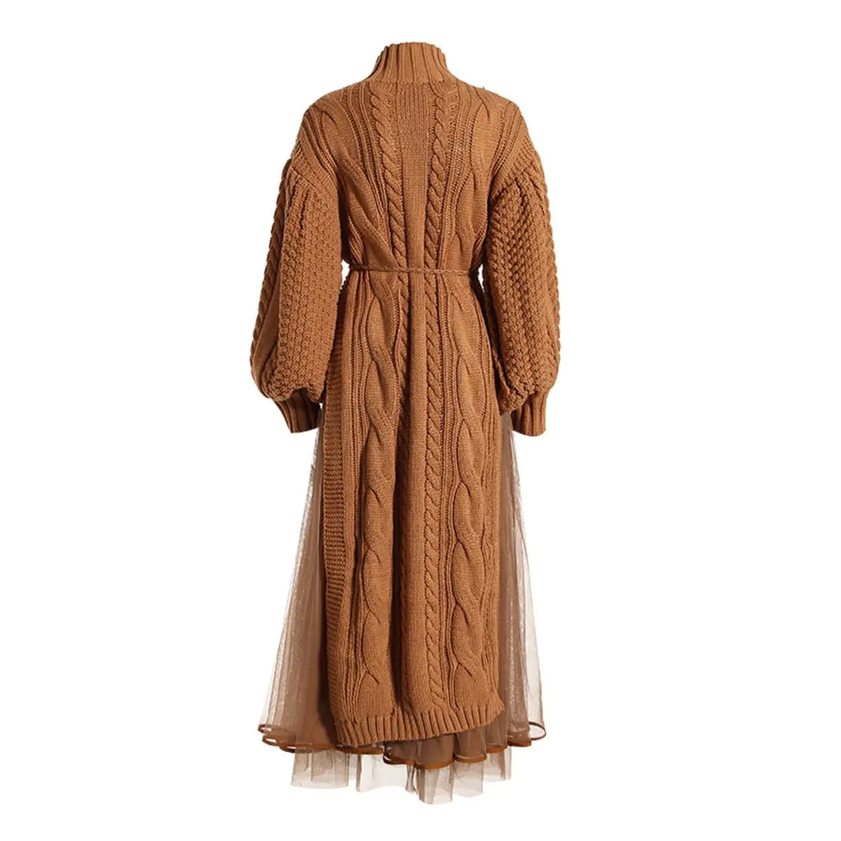 Women's Stand Collar Lantern Sleeve Sweater Rieworkes