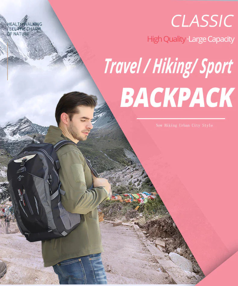 40L Men Women Travel Backpack Rucksack Camping Laptop Hiking School Book Bag USA Rieworkes