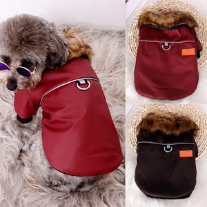 Reflective Warm Pet Fur Coat with Collar Mimarta