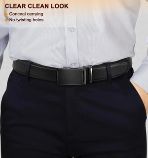 BULLIANT Men's Belt,Slide Ratchet Belt For Gift Men Dress Pant Shirt Oxfords,Trim To Fit Black847 44"-52"Waist Adjustable Rieworkes