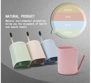 Wheat Square Mouth Oblique Toothbrush Cup Rieworkes