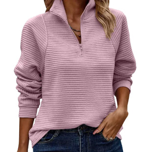Loose Snake Bone Pattern Stand Collar Women's Sweater Rieworkes