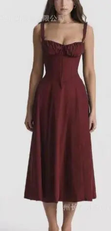 Parisian Dress - Waist Shaping Floral Maxi Dress (One Piece) Mimarta
