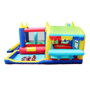 7-in-1 Inflatable Bounce House, Bouncy House With Ball Pit For Kids Indoor And Outdoor Party Family Fun, Obstacles, Toddler Jump Bounce Castle With Ball Pit For Birthday Party Gifts Rieworkes
