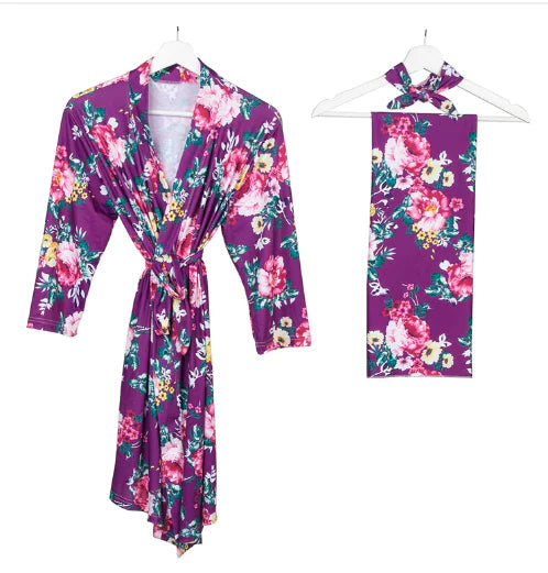 Cotton Maternity Hospital Robe & Baby Set (One Set) Mimarta