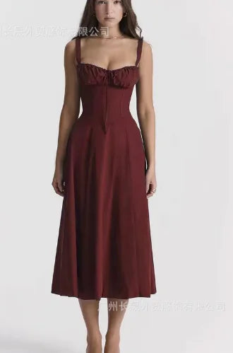 Parisian Dress - Waist Shaping Floral Maxi Dress (One Piece) Mimarta