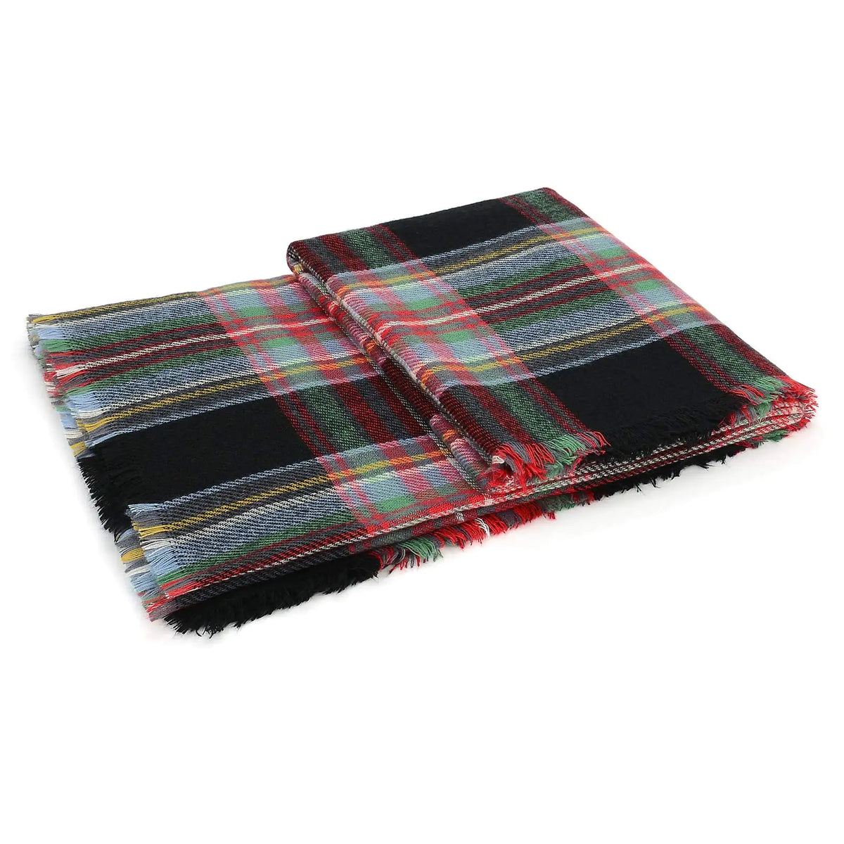 American Trends Womens Fall Winter Scarf Plaid Tassel Soft Warm Blanket Scarves Womens Shawl Wraps One Size Red &amp; Black Rieworkes