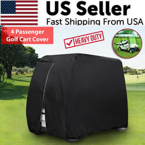 Waterproof Golf Cart Cover Zipper 4 Passenger EZ GO Club Car Yamaha Elastic Hem Rieworkes