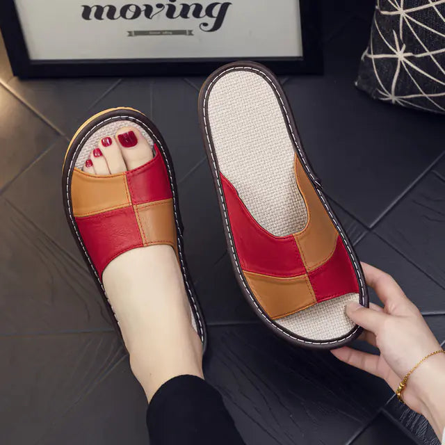 Luxury Genuine Leather Sheepskin Women's Slippers Mimarta