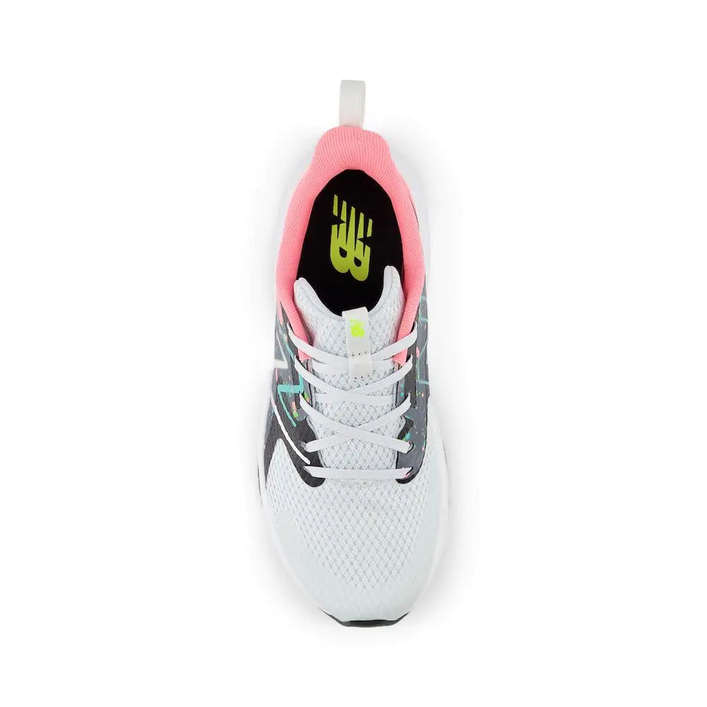 New Balance unisex-child Rave Run V2 Lace-up 12 Little Kid Quartz Grey/Ultra Pink/Cyber Jade Rieworkes