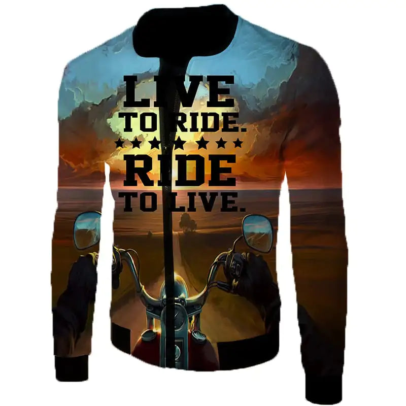 Men's 3D Digital Color Print Flight Jacket Suit Mimarta