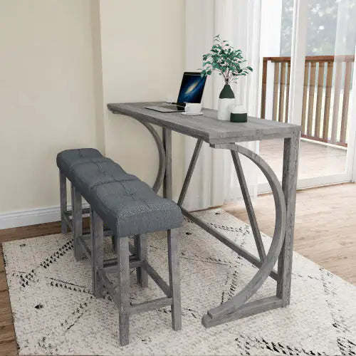 Bar Table Set With Power Socket, Bar Table And Chair Set For Living Room, Dining Room, Games Room Rieworkes
