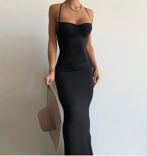 Backless Halter Long Dress Rieworkes