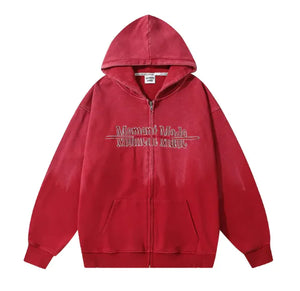 Inkjet Gradient Letter Hooded Jacket Men Rieworkes