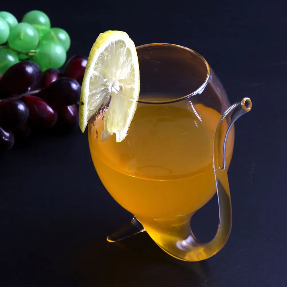 Creative Transparent Glass Vampire Wine Cup with Straw Mimarta