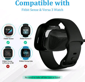 Wireless Charger For Fitbit Sense Versa 3 4 Watch USB Fast Charging Dock Cable Rieworkes