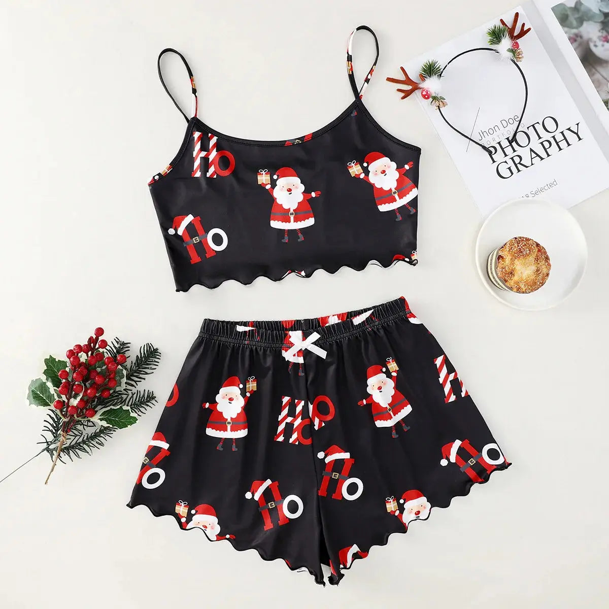 Women's Christmas Strapless Pajama Set Rieworkes