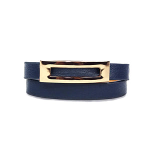 Buckled Leather Bracelet - Navy Blue Rieworkes