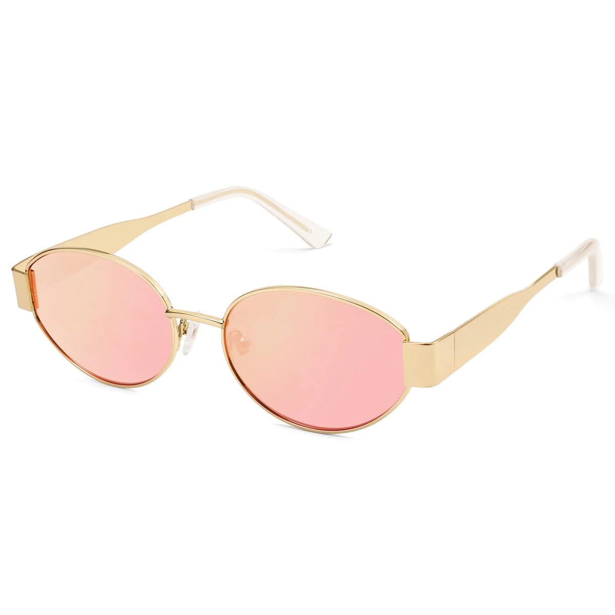 SOJOS Retro Oval Sunglasses for Women Men Trendy Sun Glasses Classic Shades UV400 Protection SJ1217 Gold/Grey Rieworkes