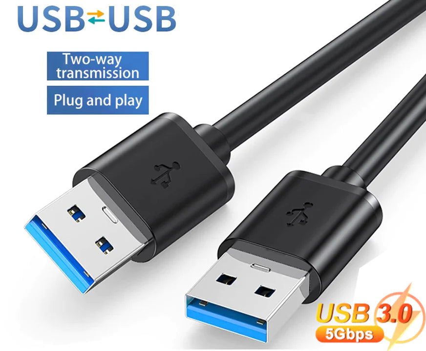 USB 3.0 A Male to A Male Cable Data Transfer Super Speed Power Charger Metal 6FT Rieworkes