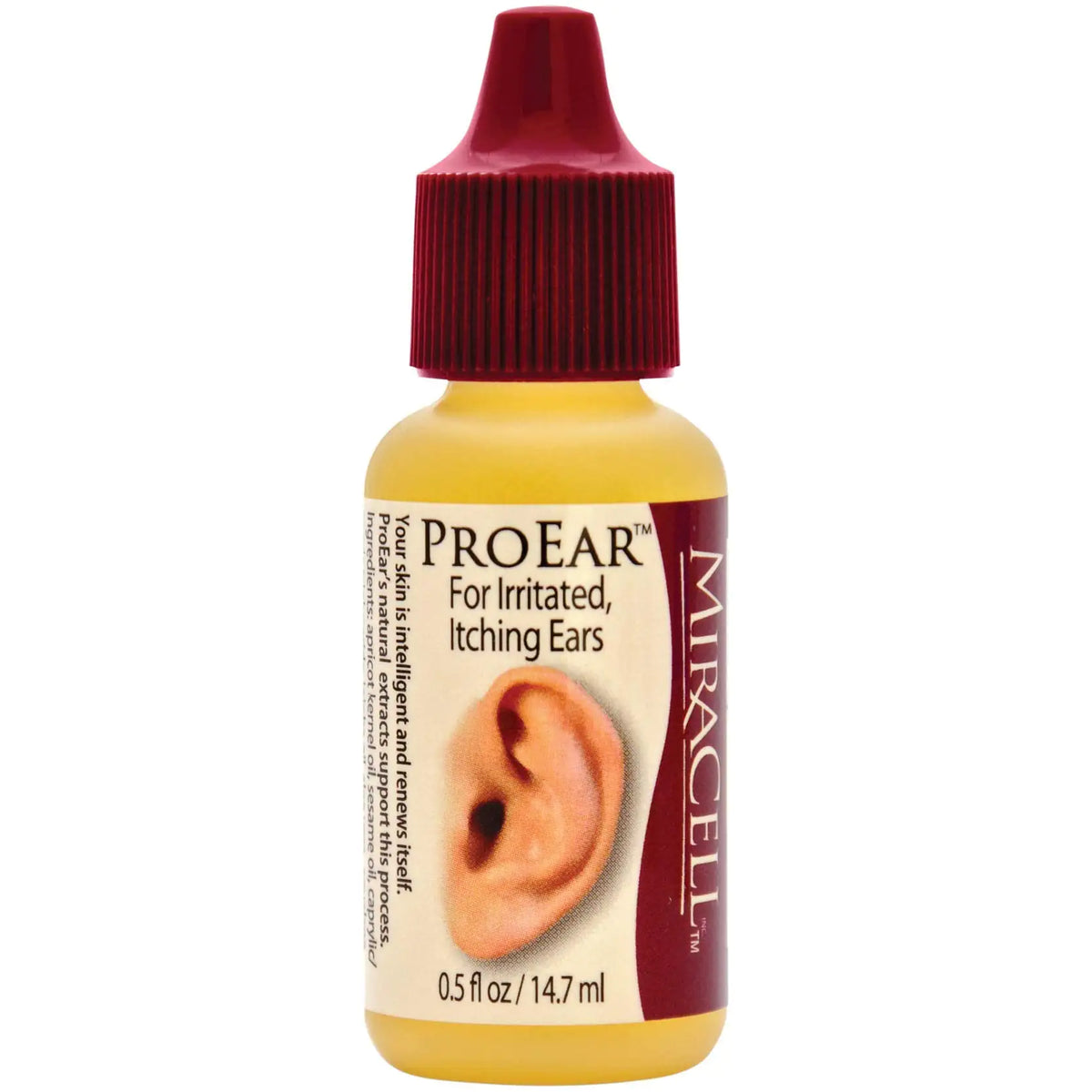 Miracell ProEar, Ear Drops for Itchy Ears, Clogged Ears, Irritated Ears, Dry Ears. All Natural Ear Oil for, Babies, Kids, Adults, and Dogs 0.5oz Rieworkes