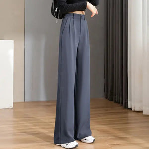 Women Chic Office Wear Straight Pants Rieworkes