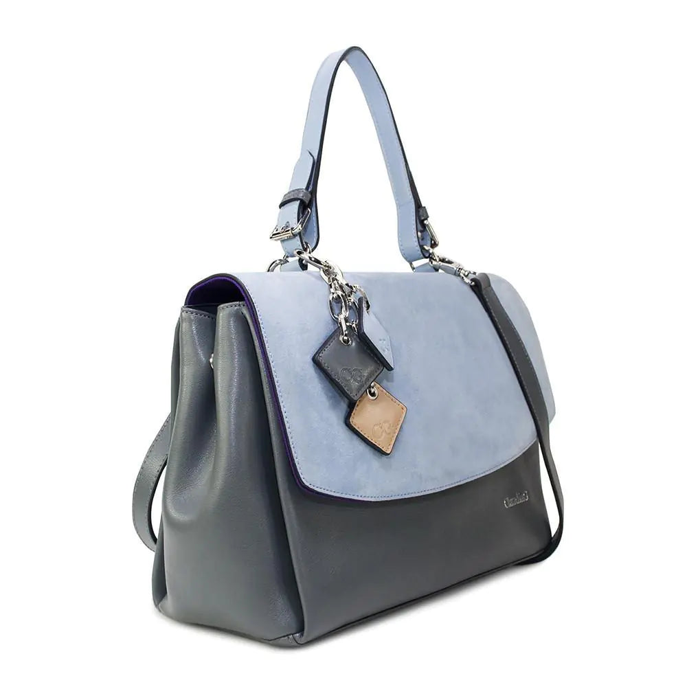 Simonetta Leather Handbag -Serenity / Charcoal Rieworkes