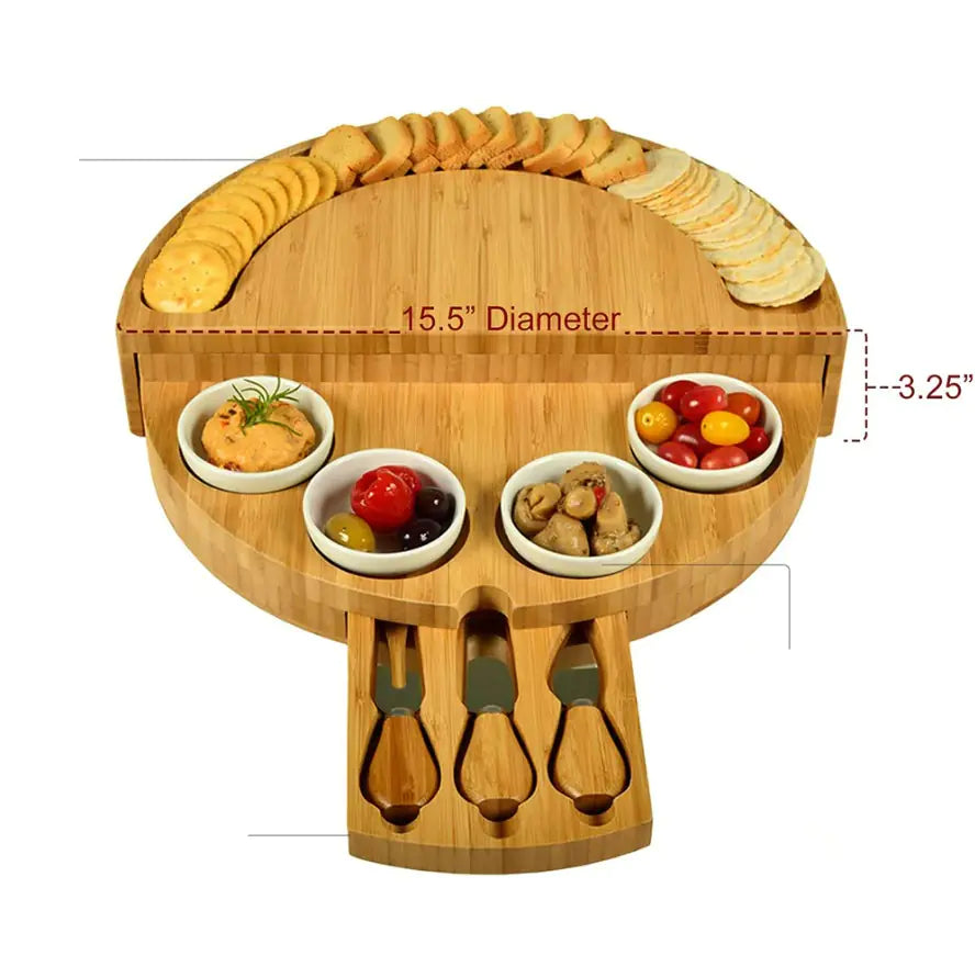 Bamboo Cheese Plate Wooden Breadboard Rieworkes