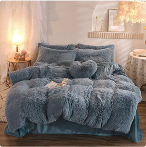 Luxury Plush Fleece Bedding Set - Queen & King Sizes, Warm Quilt Cover & Pillowcases Mimarta