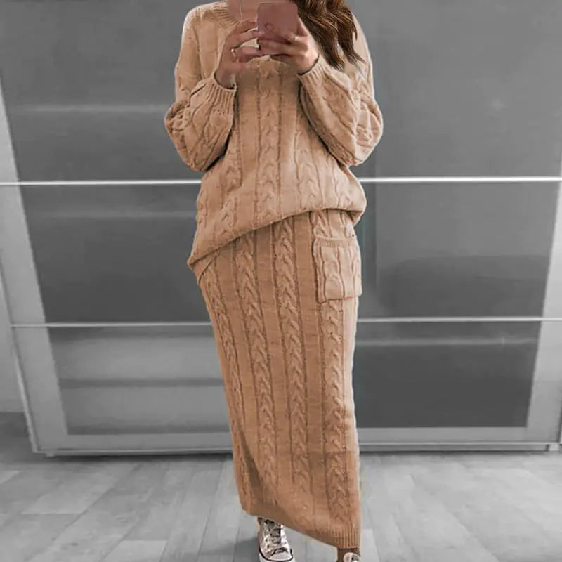 Autumn Winter Women's Fashion Sweater Dress Set Mimarta