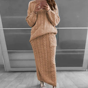 Autumn Winter Women's Fashion Sweater Dress Set Mimarta