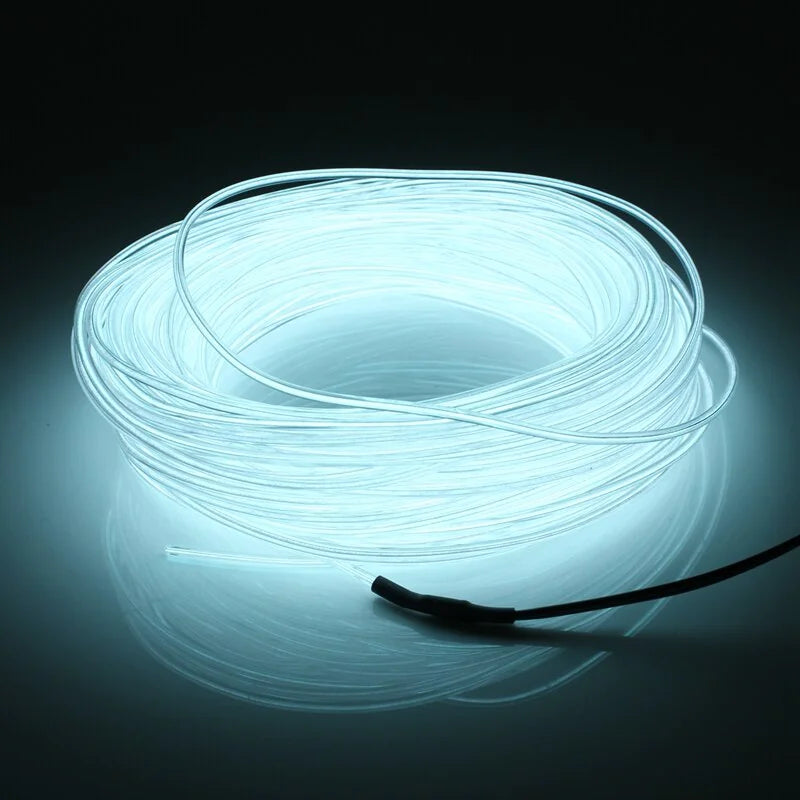 Neon LED Light Glow EL Wire String Strip Rope Tube Decor Car Party + Controller Rieworkes