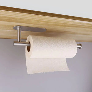 YUNTUOO Paper Towel Holders for Kitchen Adhesive Paper Towel Holder Under Cabinet Wall Mount for Kitchen Towel 13 inch (Silver) Rieworkes