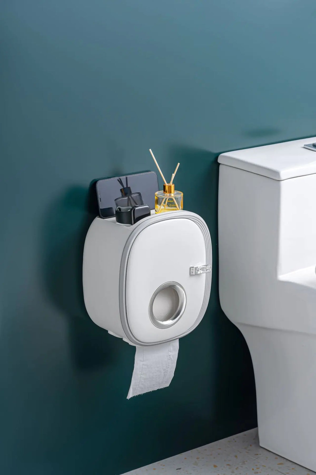 Wall-Mounted Tissue Box for Bathroom Storage Shelf Mimarta