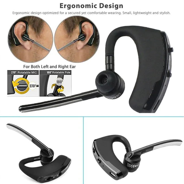 Bluetooth Earpiece Wireless Headset Noise Cancelling Headphones Driver Trucker Rieworkes