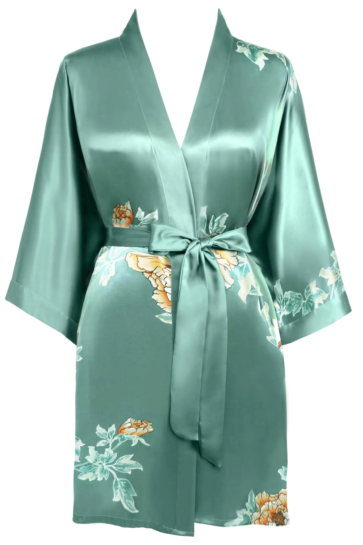 BABEYOND Short Kimono Bath Robe Blouse Satin Silky Kimono Cover Up Loose Cardigan Sleepwear Wedding Robe Mimarta